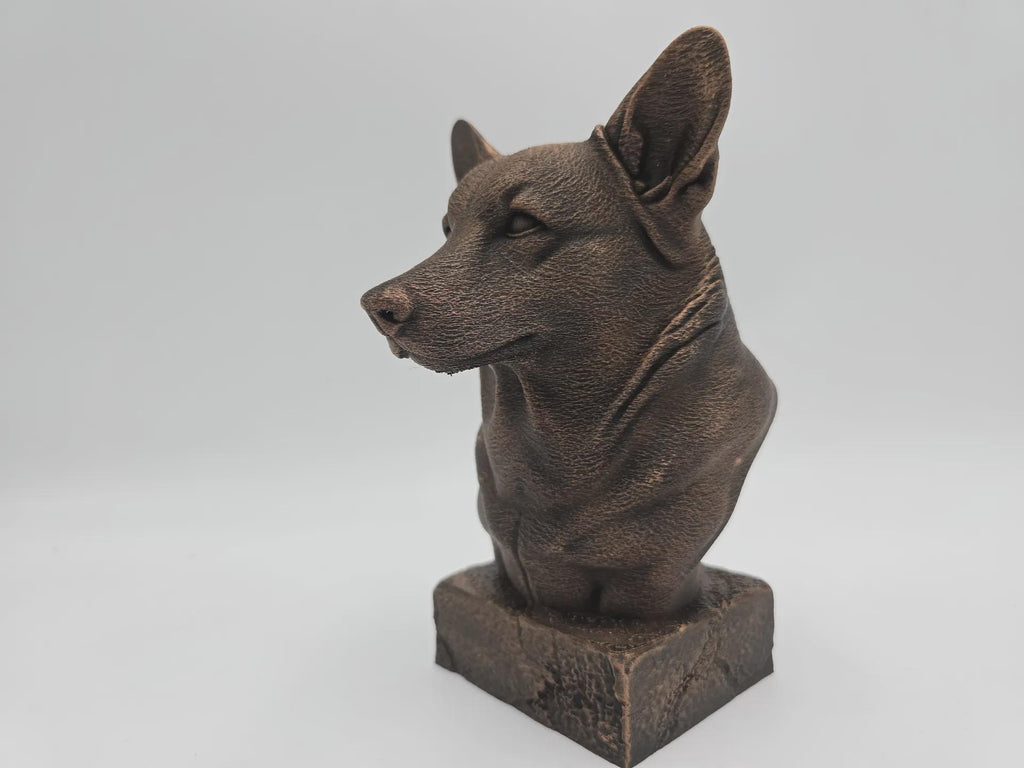 Bust of a Corgi statue - home decor dog  lover handpainted ornament