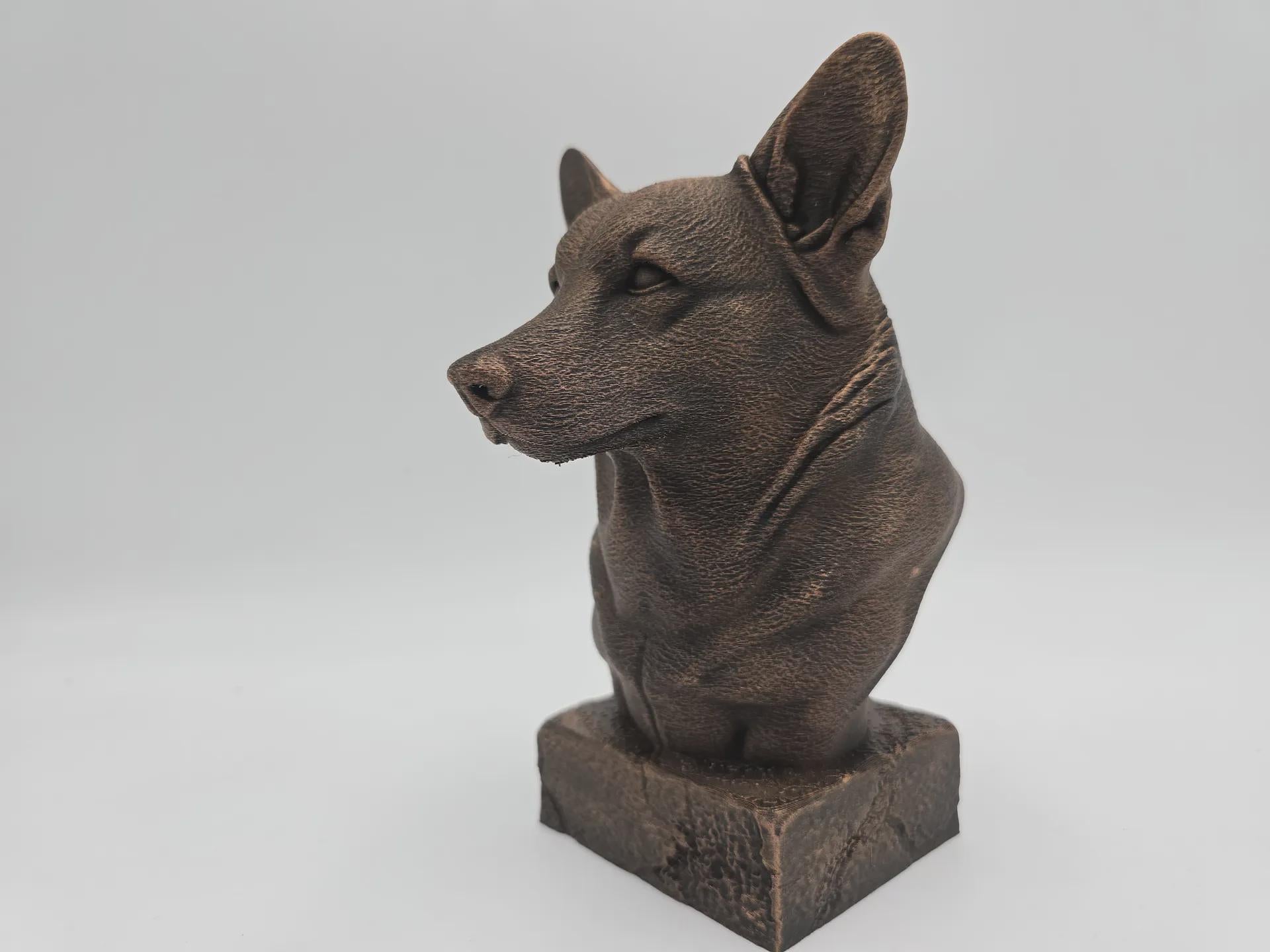 Bust of a Corgi statue - home decor dog  lover handpainted ornament