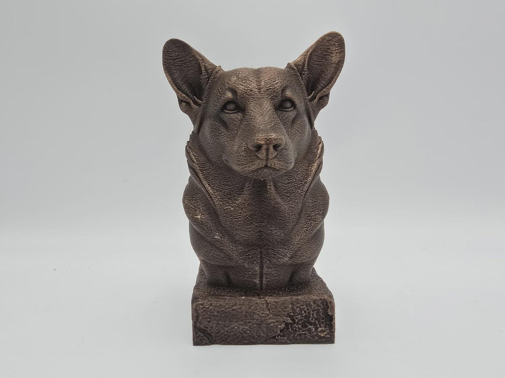 Bust of a Corgi statue - home decor dog  lover handpainted ornament
