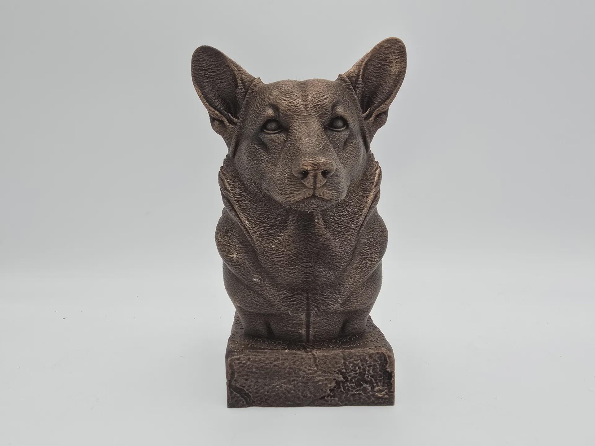 Bust of a Corgi statue - home decor dog  lover handpainted ornament
