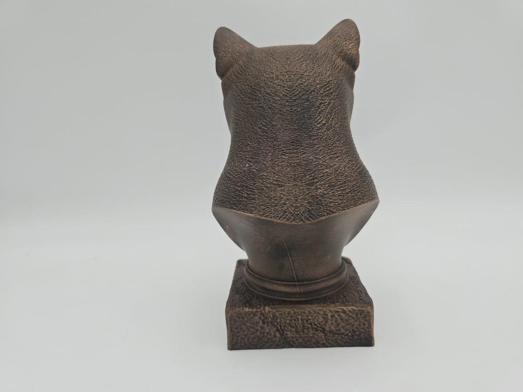 Bust of a russian blue cat statue - home decor cat lover handpainted ornament