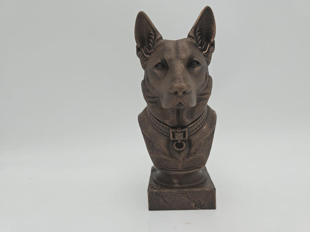 Bust of a german sheppard statue - home decor dog  lover handpainted ornament
