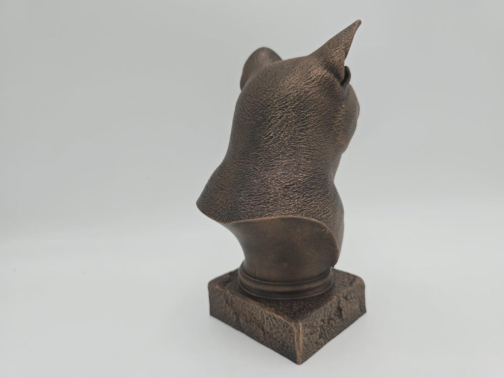 Bust of a russian blue cat statue - home decor cat lover handpainted ornament