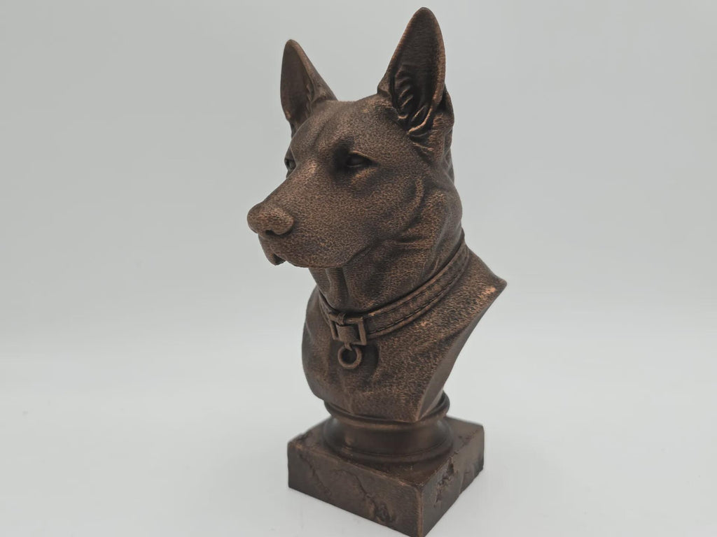 Bust of a german sheppard statue - home decor dog  lover handpainted ornament