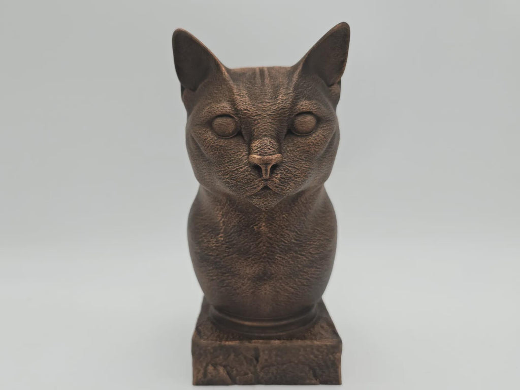 Bust of a russian blue cat statue - home decor cat lover handpainted ornament