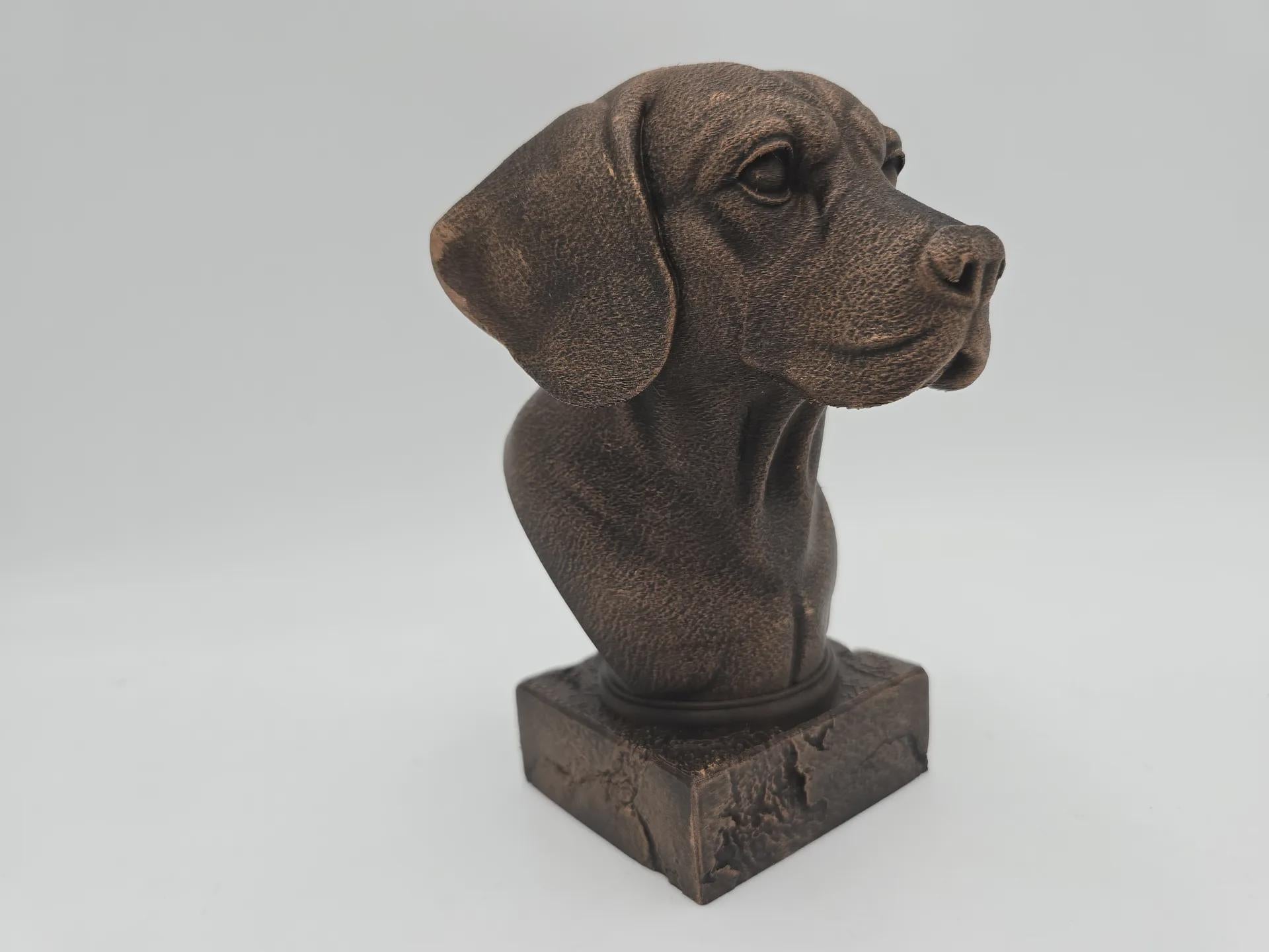 Bust of a beagle dog statue - home decor dog lover handpainted ornament