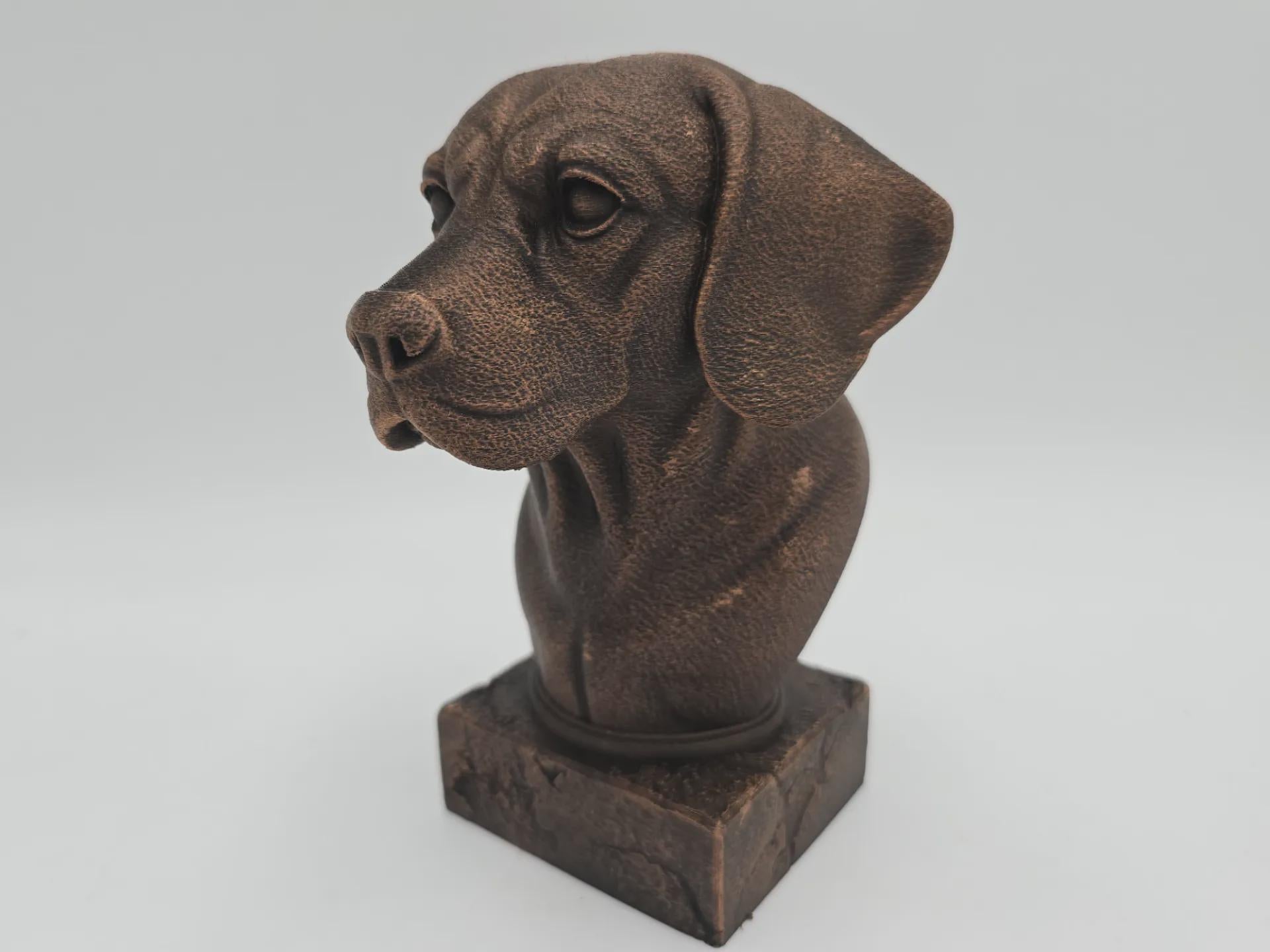 Bust of a beagle dog statue - home decor dog lover handpainted ornament