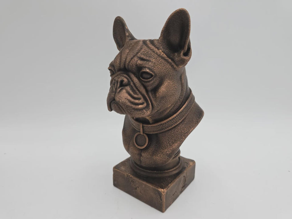 Bust of a french bulldog dog statue - home decor dog lover handpainted ornament