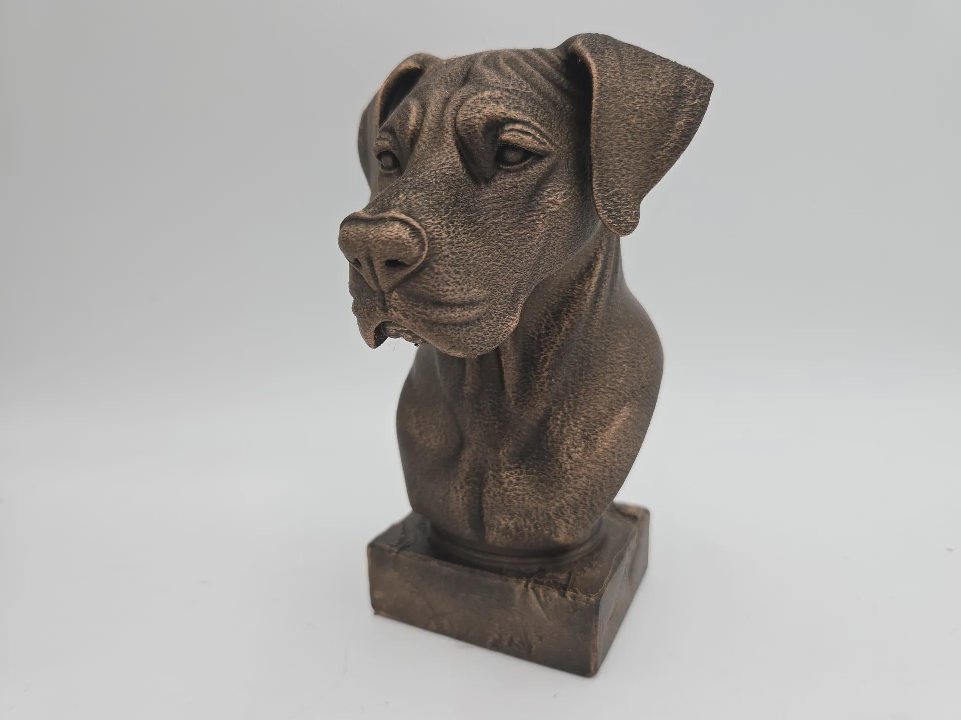 Bust of a great dane dog statue - home decor dog lover handpainted ornament