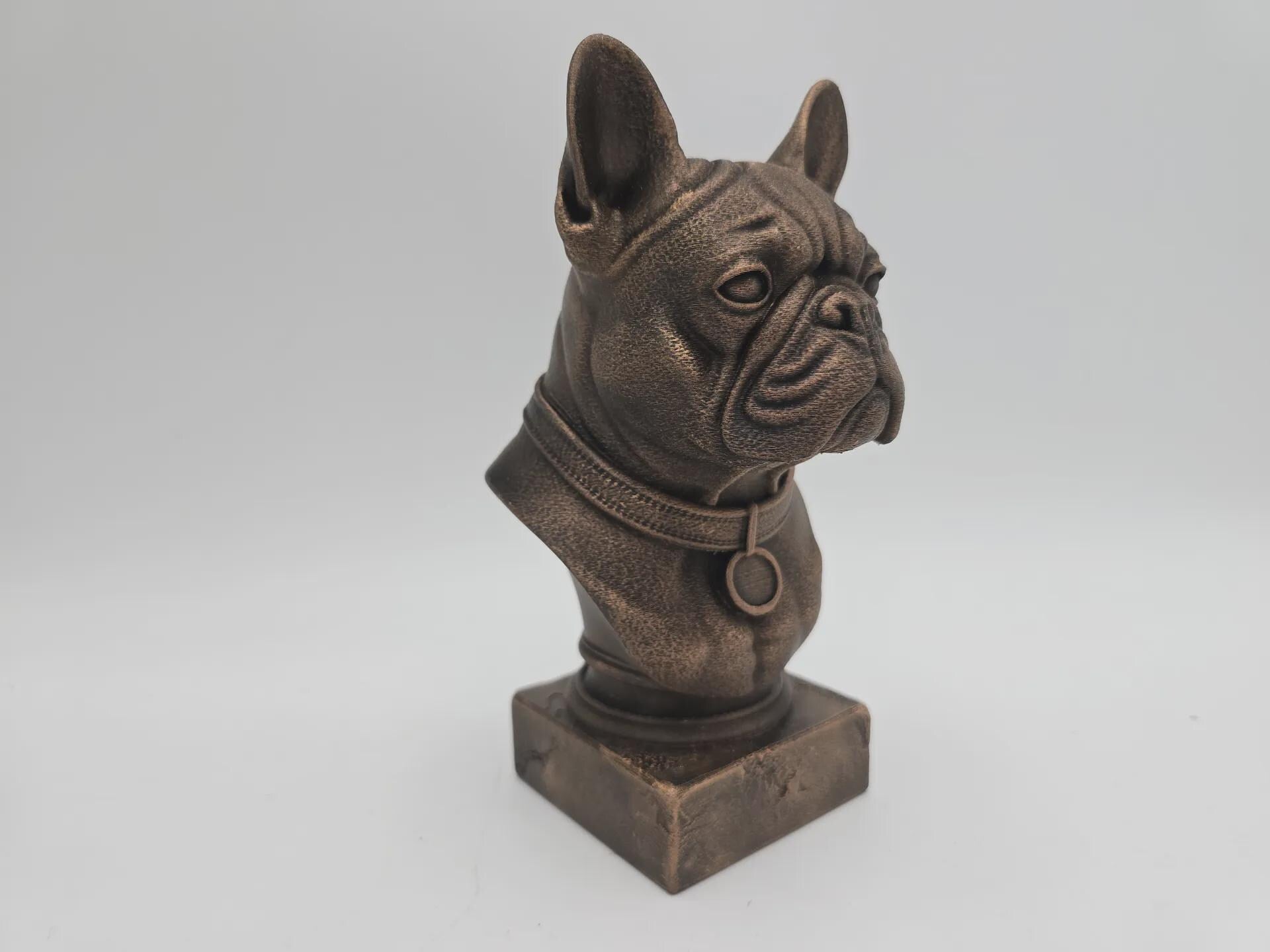 Bust of a french bulldog dog statue - home decor dog lover handpainted ornament