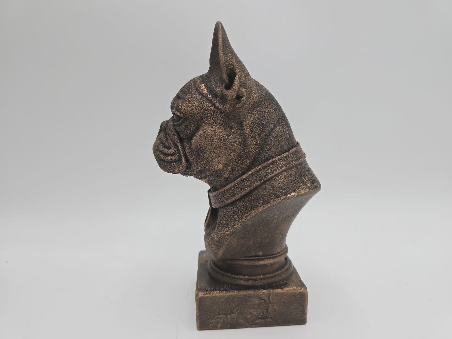 Bust of a french bulldog dog statue - home decor dog lover handpainted ornament