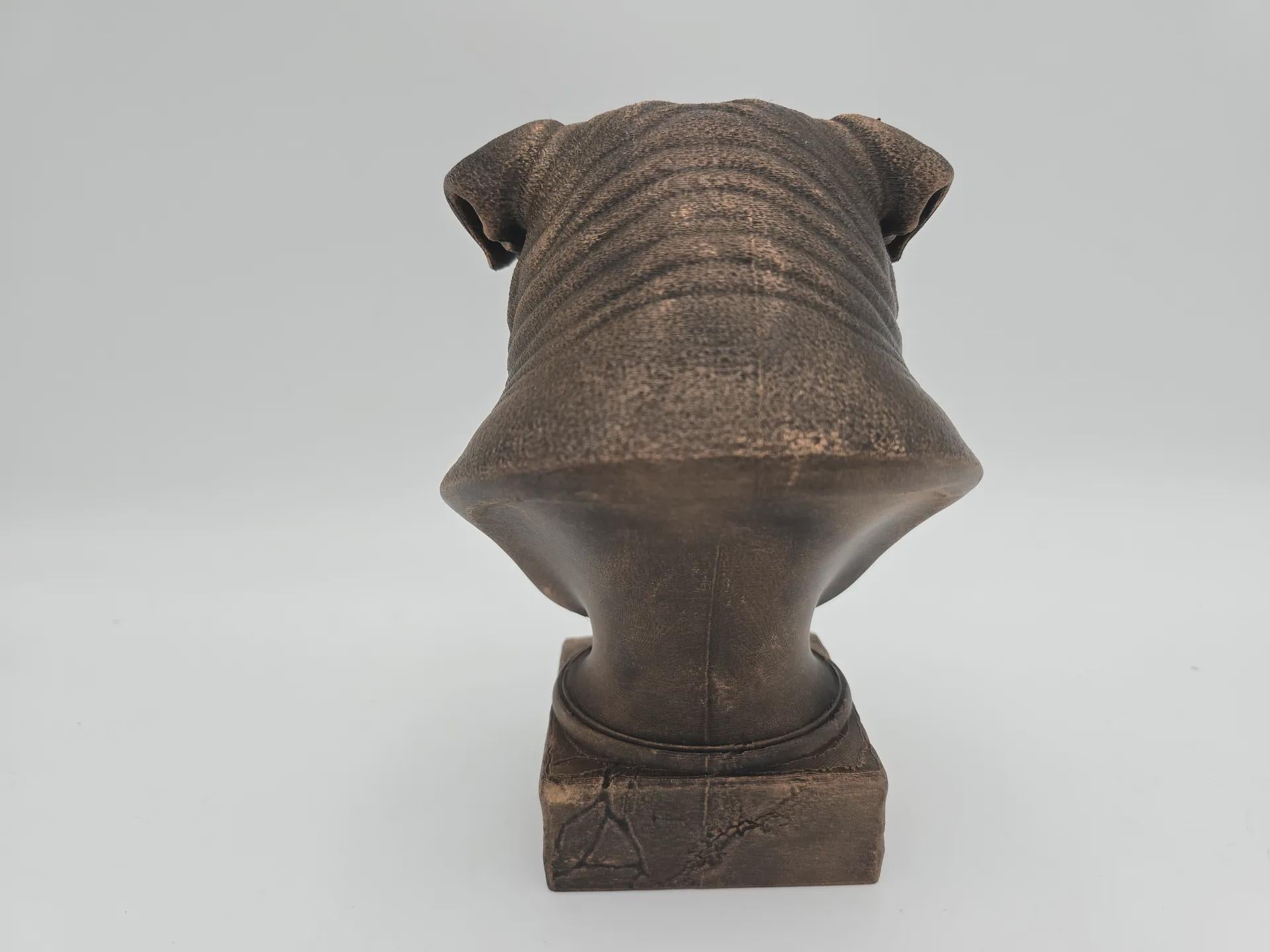 Bust of a English bulldog dog statue - home decor dog lover handpainted ornament