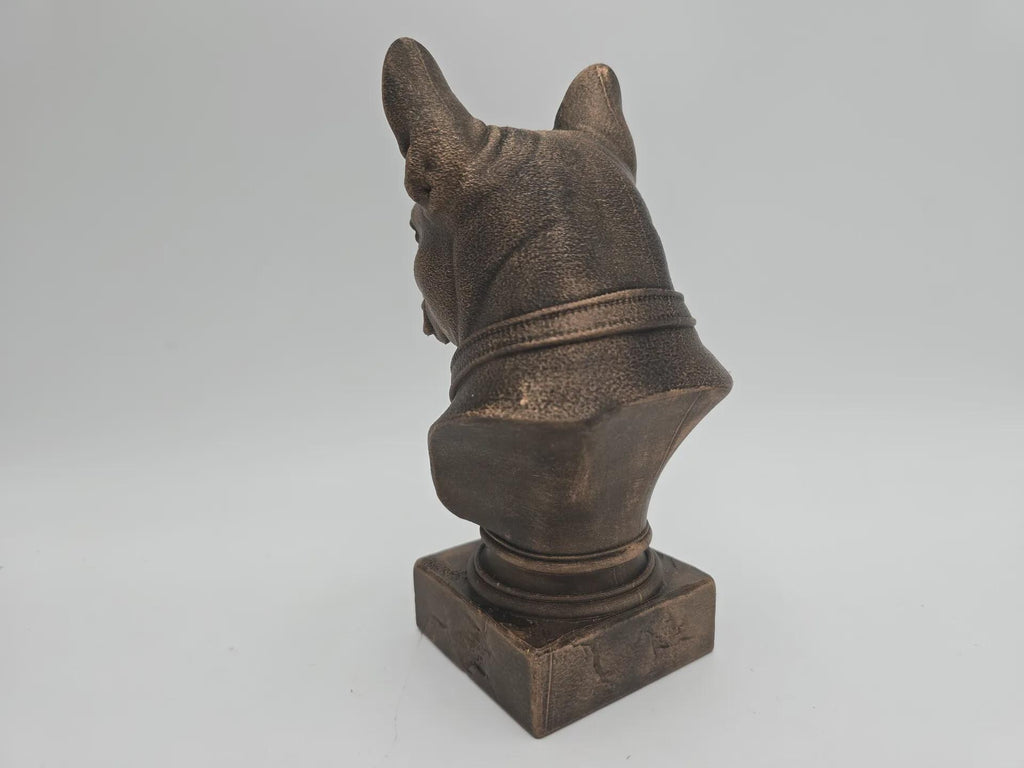 Bust of a french bulldog dog statue - home decor dog lover handpainted ornament