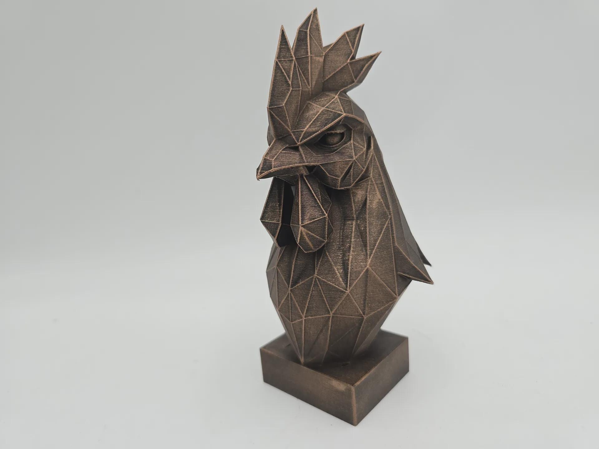 Bust of a rooster statue - home decor lover handpainted ornament