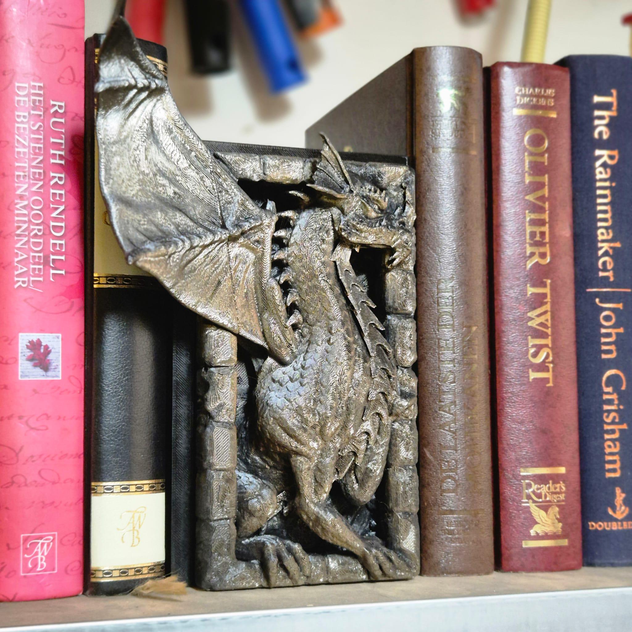 Mystical Dragon Climbing Wall Book Nook - 3D Printed