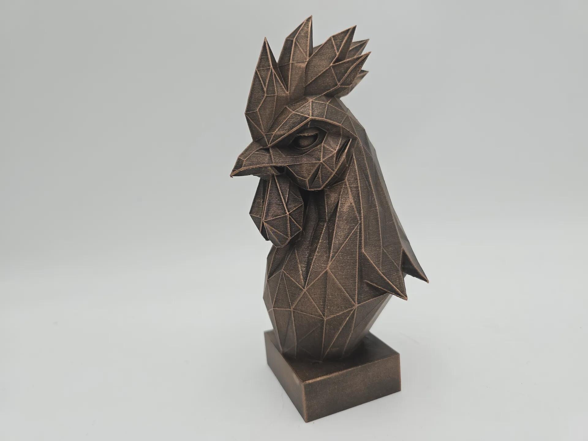 Bust of a rooster statue - home decor lover handpainted ornament