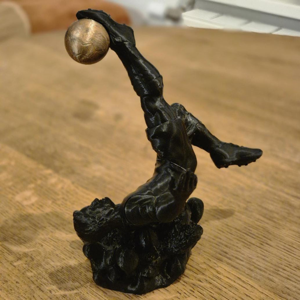 Football Player Shoots Stunning Bicycle Kick - Dynamic Sports Figurine