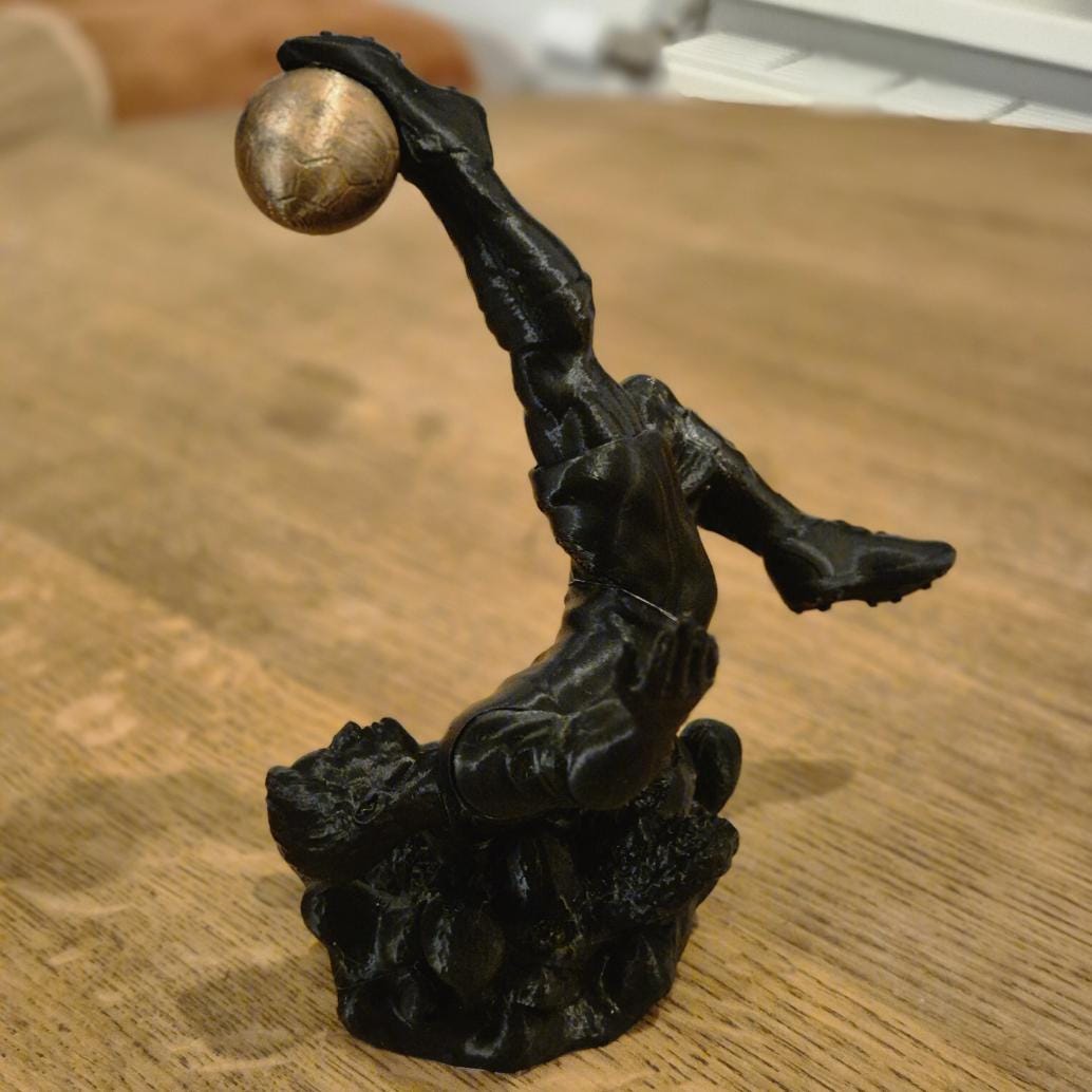 Football Player Shoots Stunning Bicycle Kick - Dynamic Sports Figurine