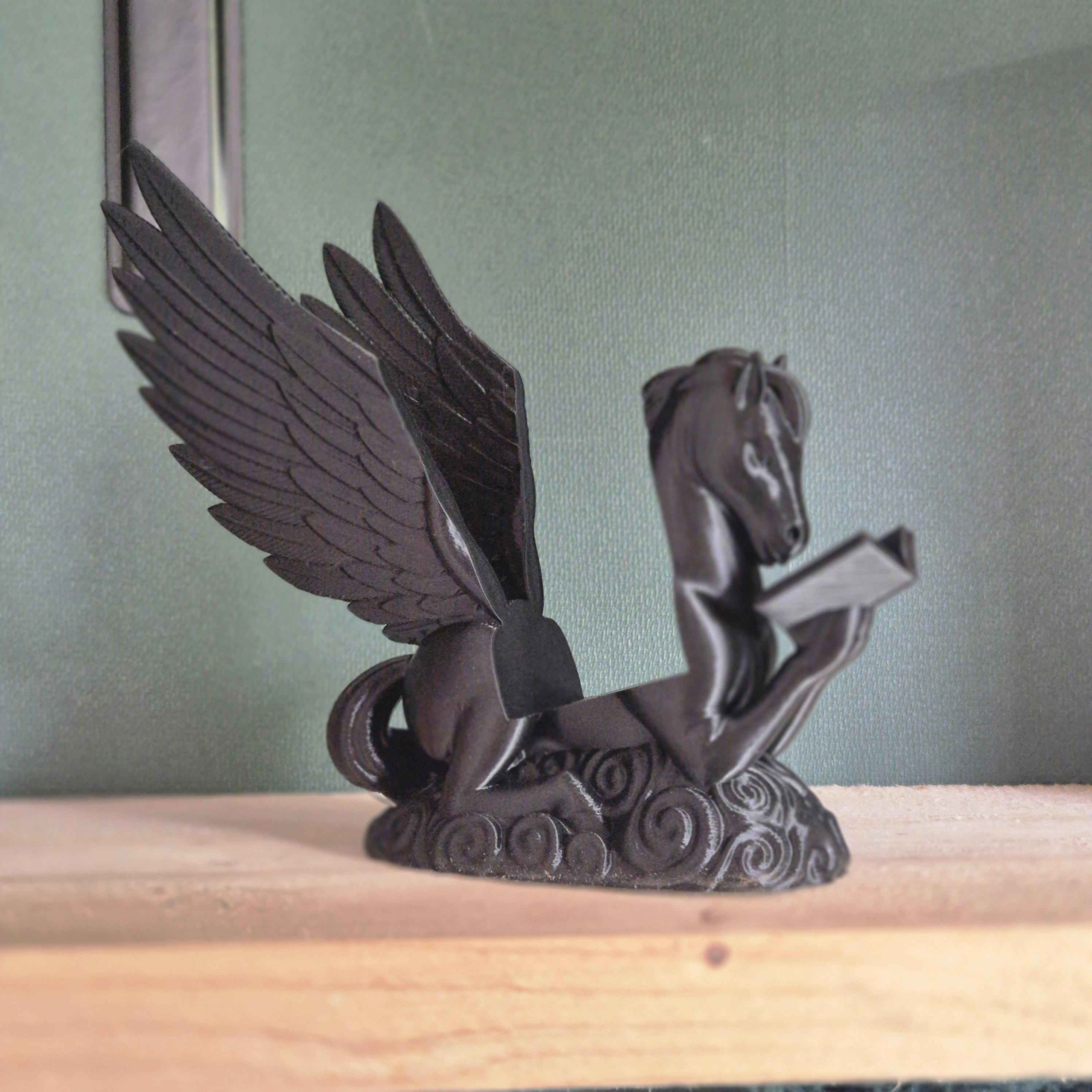 Tablet / Book holder pegasus - fantasy bookshelf decor lover gift