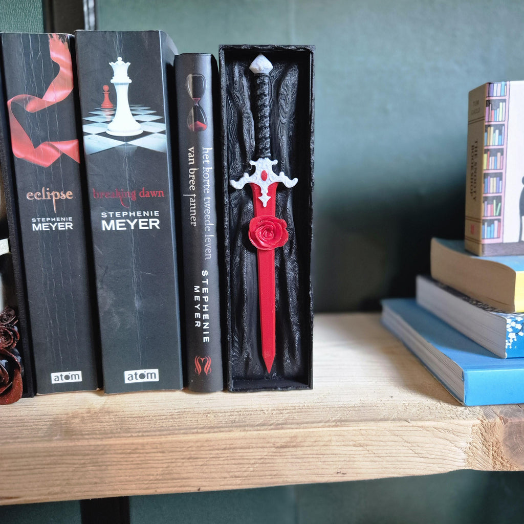 Book nook sword with secret compartment - bookshelf fantasy horror vampire decor gift