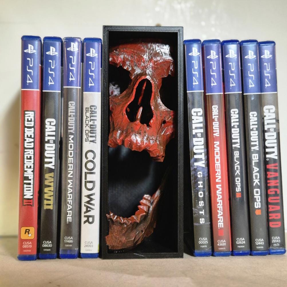 Bloody Skull Game Book Nook - Perfect for Gamers and Horror Fans
