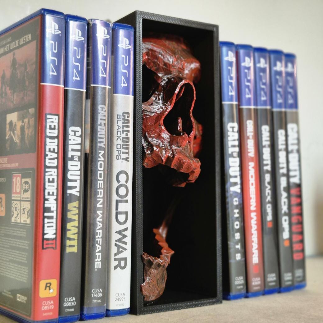 Bloody Skull Game Book Nook - Perfect for Gamers and Horror Fans