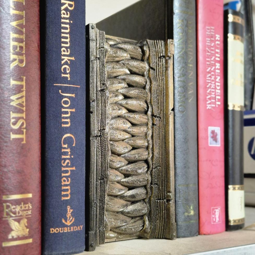 Mimic Book Nook with Closed Mouth - 3D Printed Fantasy Decor