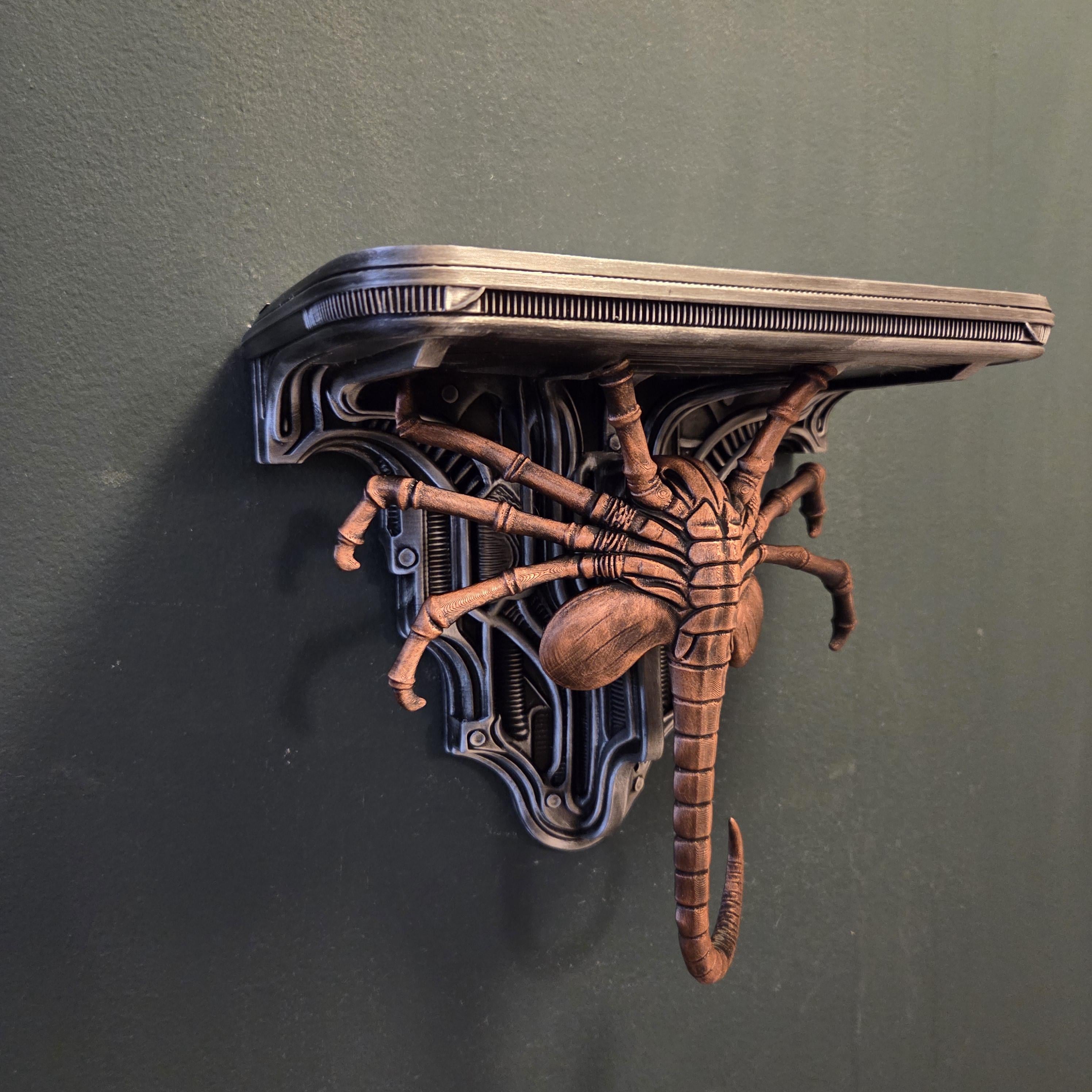 Facehugger xenomorph Wall Shelf decor gothic wallshelf Face hugger – Xeno Inspired Biomechanical