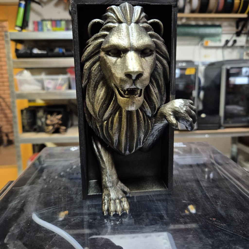 Unique Handcrafted Lion Book Nook | Mystical Lion Bookend | Fantasy Bookshelf Decor