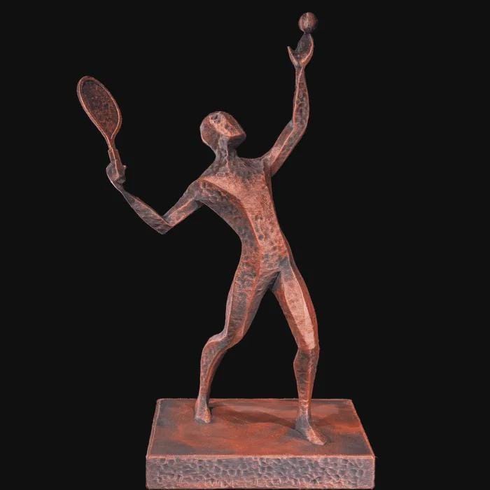 Einzigartige abstrakte Figur – Tennisspieler Geschenk Bücherregal Schreibtischdeko