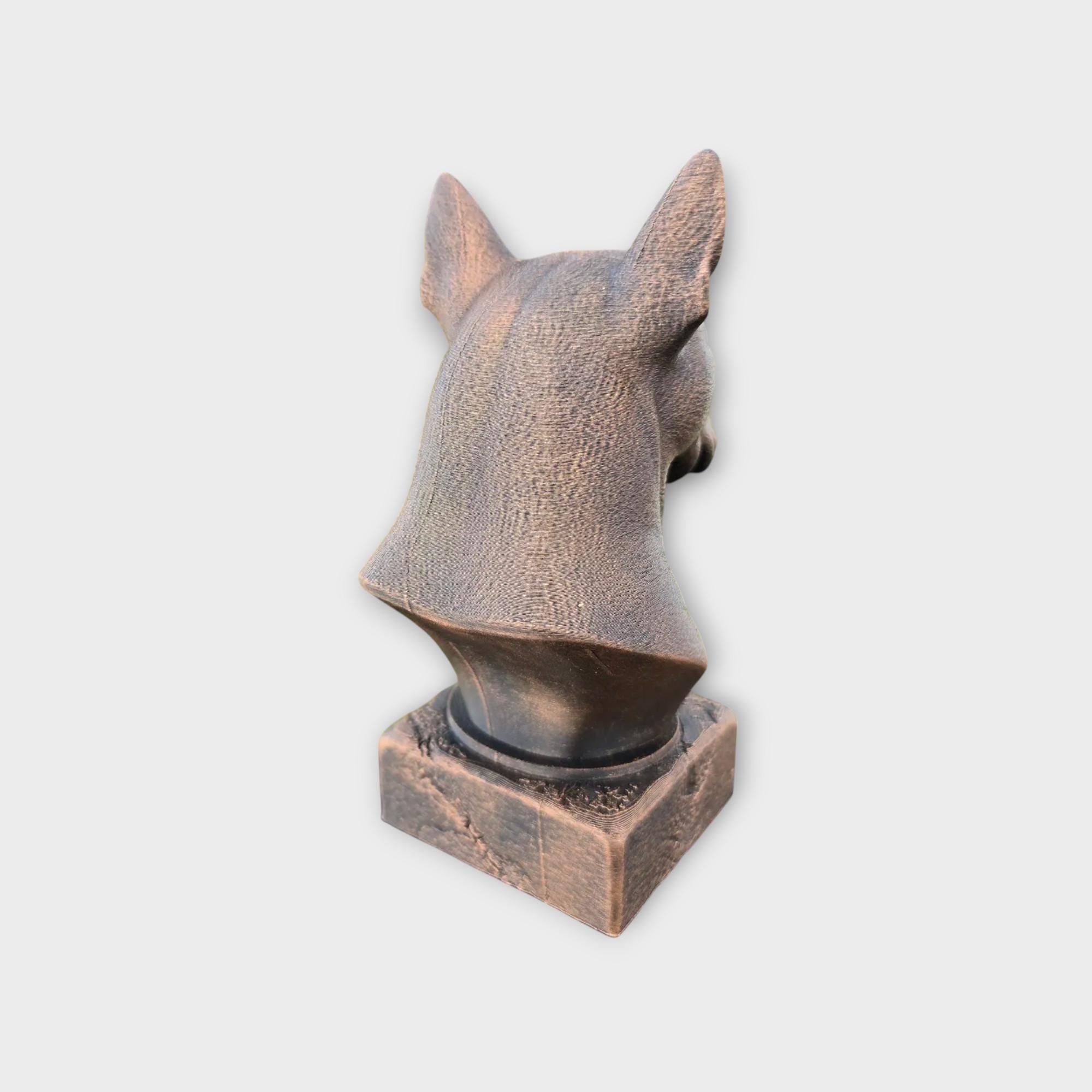 Bust of a Bull Terrier Dog Statue - Hand-Painted Home Decor Dog Lover Gift for Him or Her Ornament