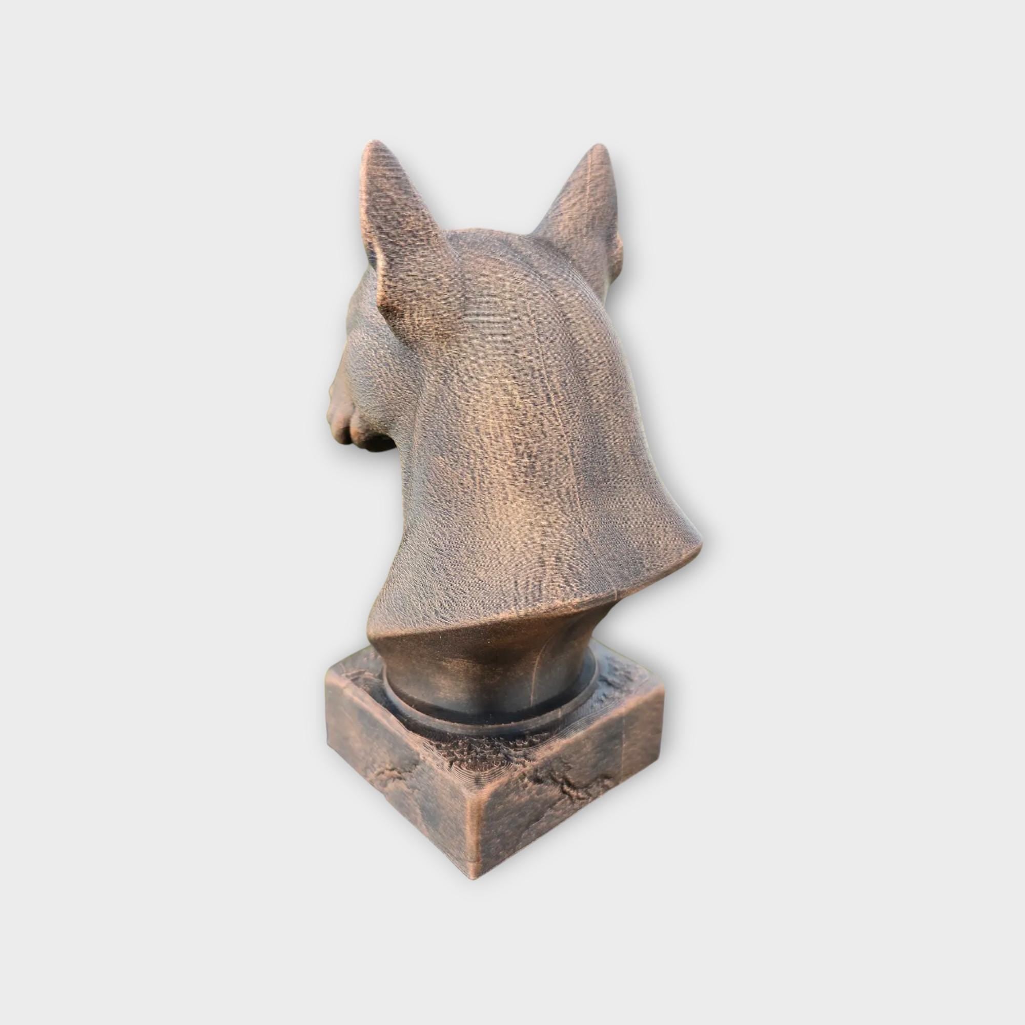 Bust of a Bull Terrier Dog Statue - Hand-Painted Home Decor Dog Lover Gift for Him or Her Ornament