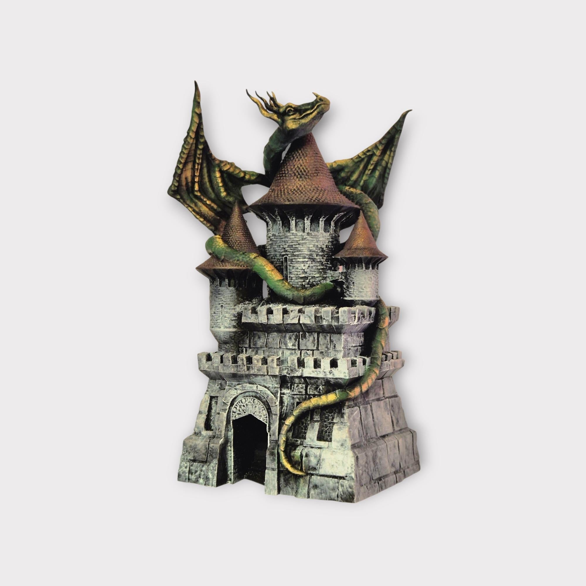 Drache auf Würfelturm - Dungeons &amp; Dragons Zubehör DnD Spiel