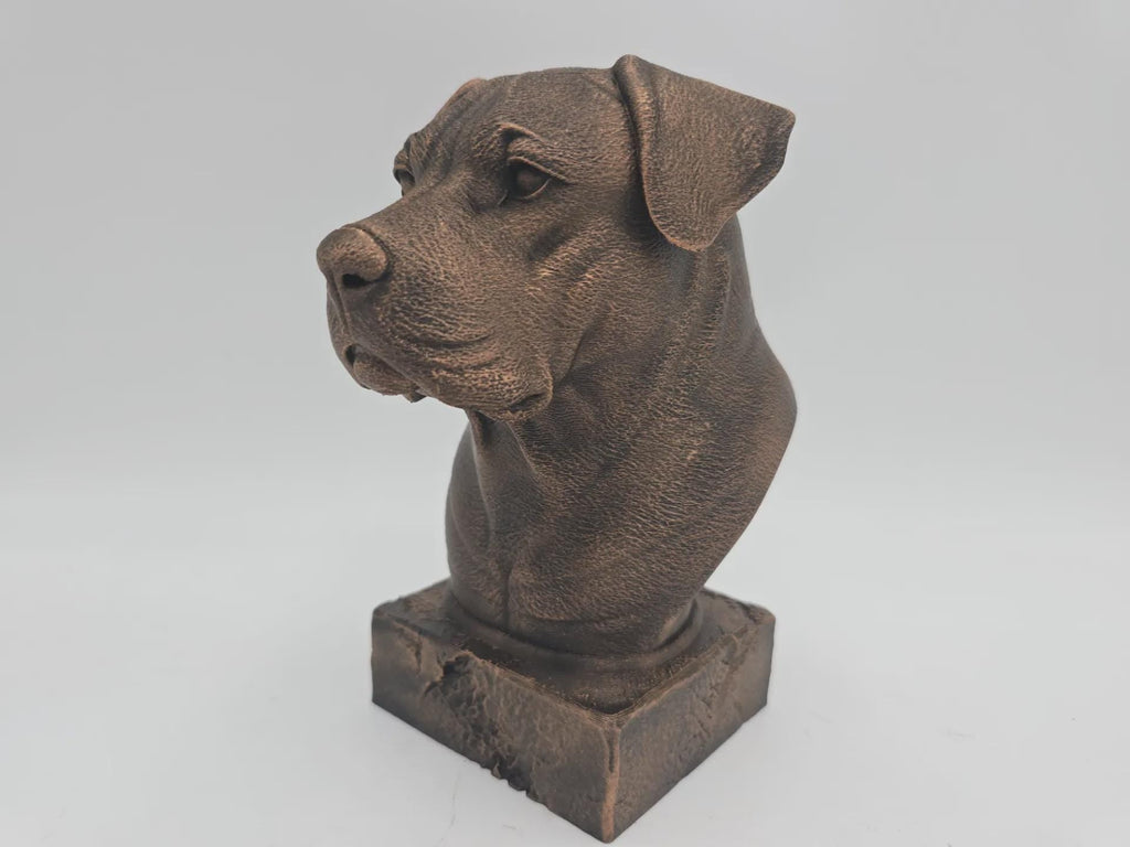 Büste einer Dogo Argentino Hundestatue - handbemalt Wohndeko Hundeliebhaber Geschenk für ihn oder sie Ornament