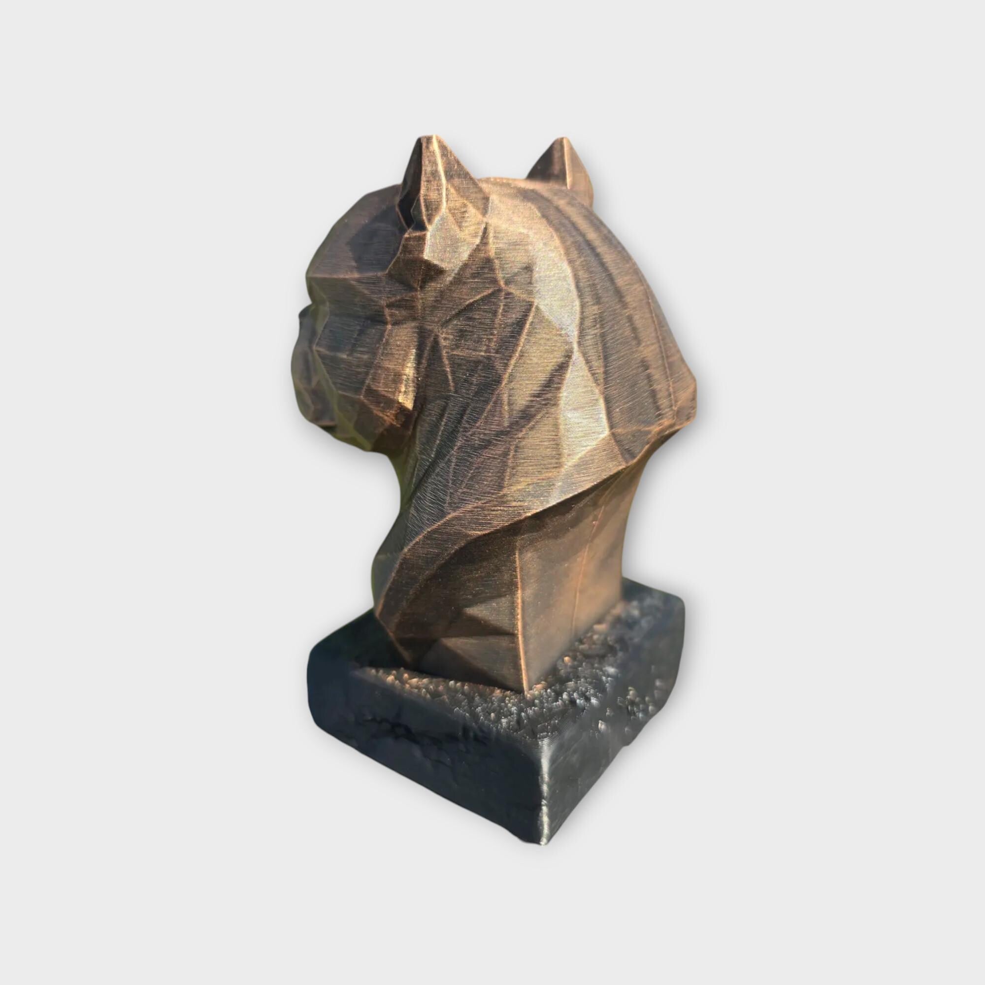 Bust of an American Bully Low Poly Bust dog statue - hand-painted home decor dog lover gift him her ornament