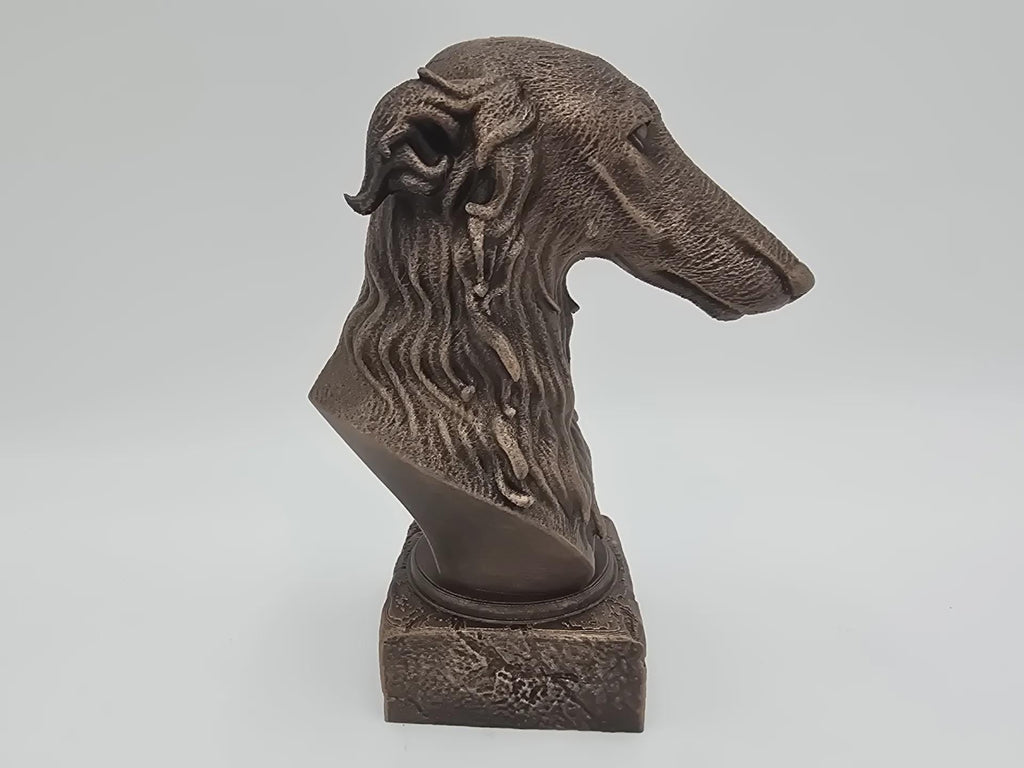 Büste einer Borzoi-Hundestatue – handbemalt, Heimdekoration, Hundeliebhaber, Geschenk für ihn oder sie, Ornament