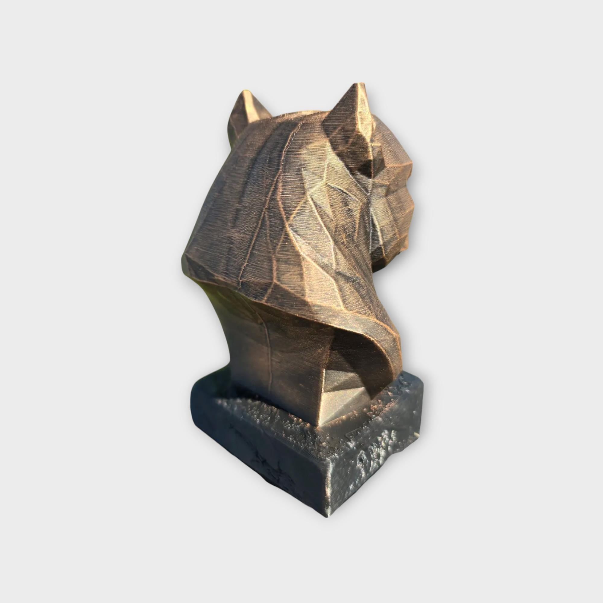 Bust of an American Bully Low Poly Bust dog statue - hand-painted home decor dog lover gift him her ornament