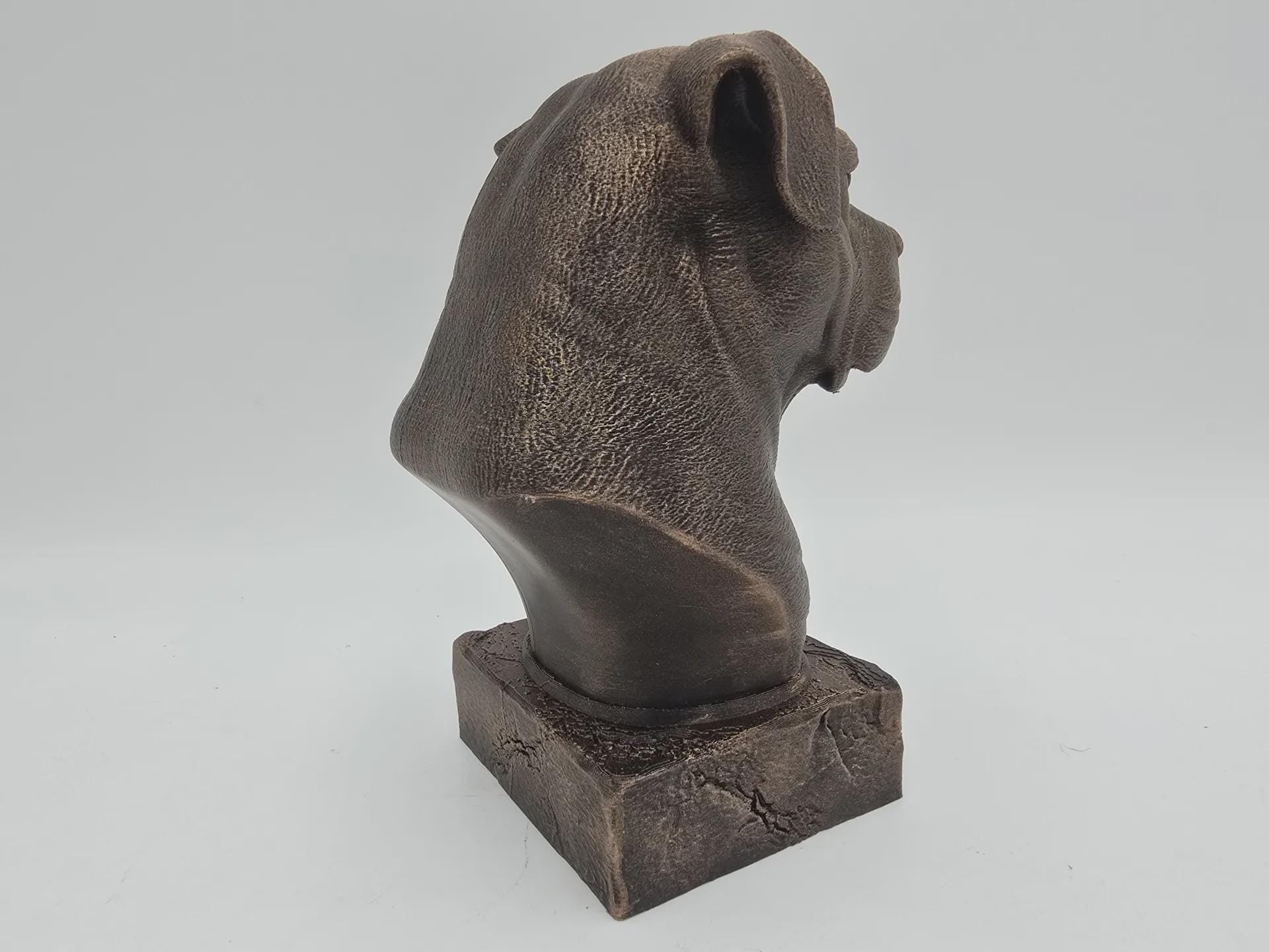 Büste einer Dogo Argentino Hundestatue - handbemalt Wohndeko Hundeliebhaber Geschenk für ihn oder sie Ornament