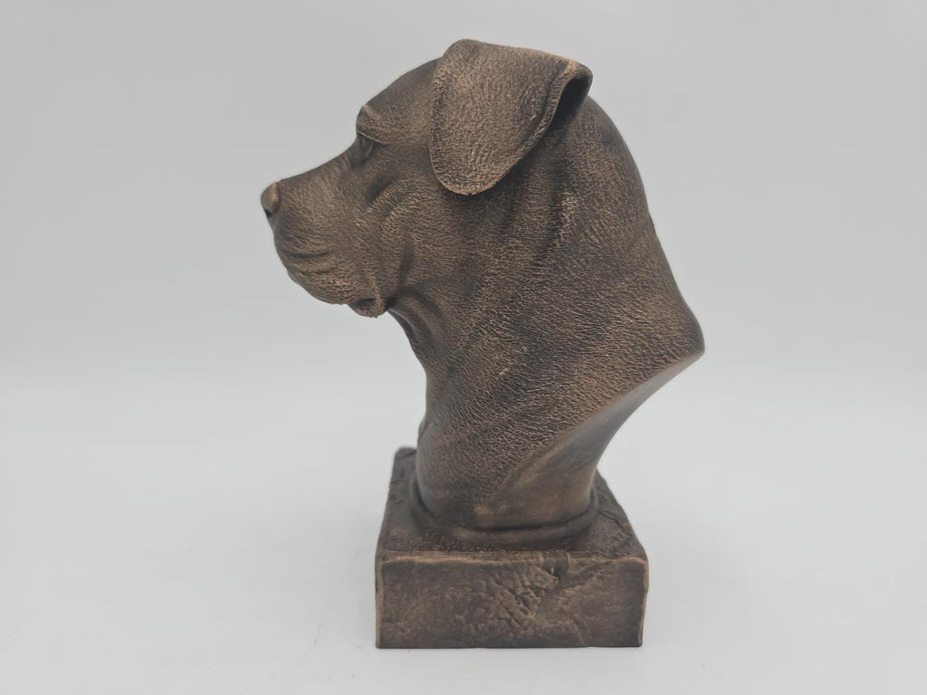 Büste einer Dogo Argentino Hundestatue - handbemalt Wohndeko Hundeliebhaber Geschenk für ihn oder sie Ornament