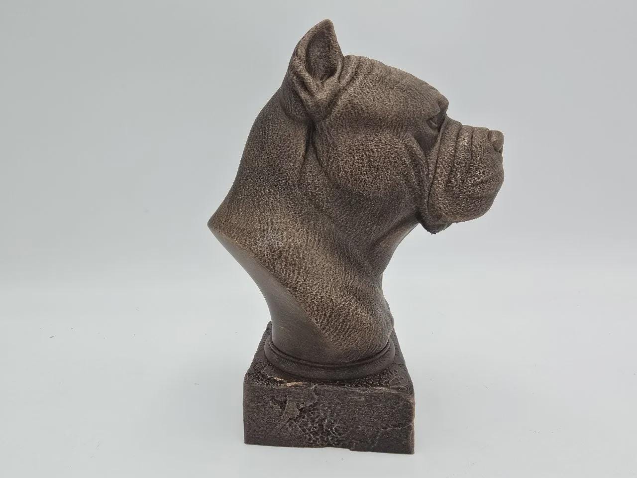 Bust of a Cane Corso Dog Statue - Handpainted Home Decor Dog Lover Gift for Him Her Ornament