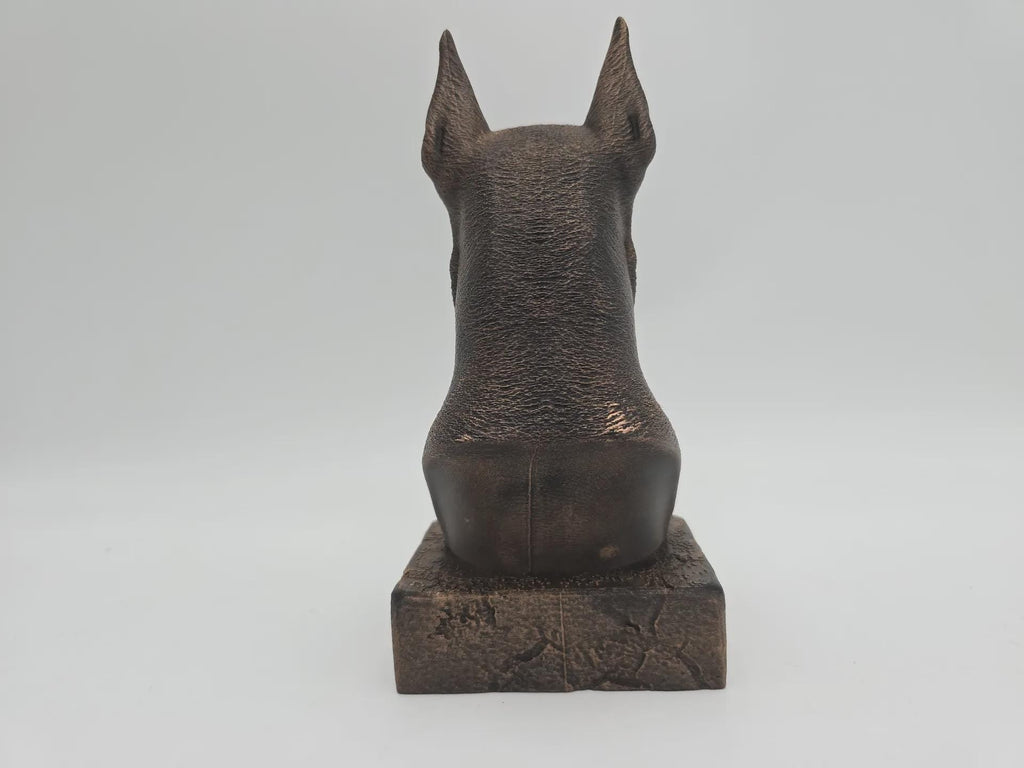 Büste einer Dobermann-Statue – handbemaltes Wohndekor, Hundeliebhaber, Geschenk für ihn oder sie, Ornament