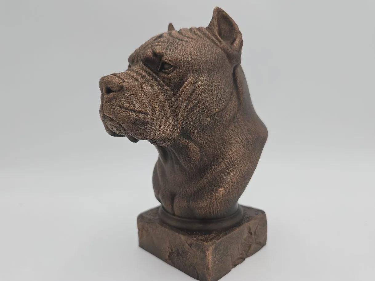 Bust of a Cane Corso Dog Statue - Handpainted Home Decor Dog Lover Gift for Him Her Ornament