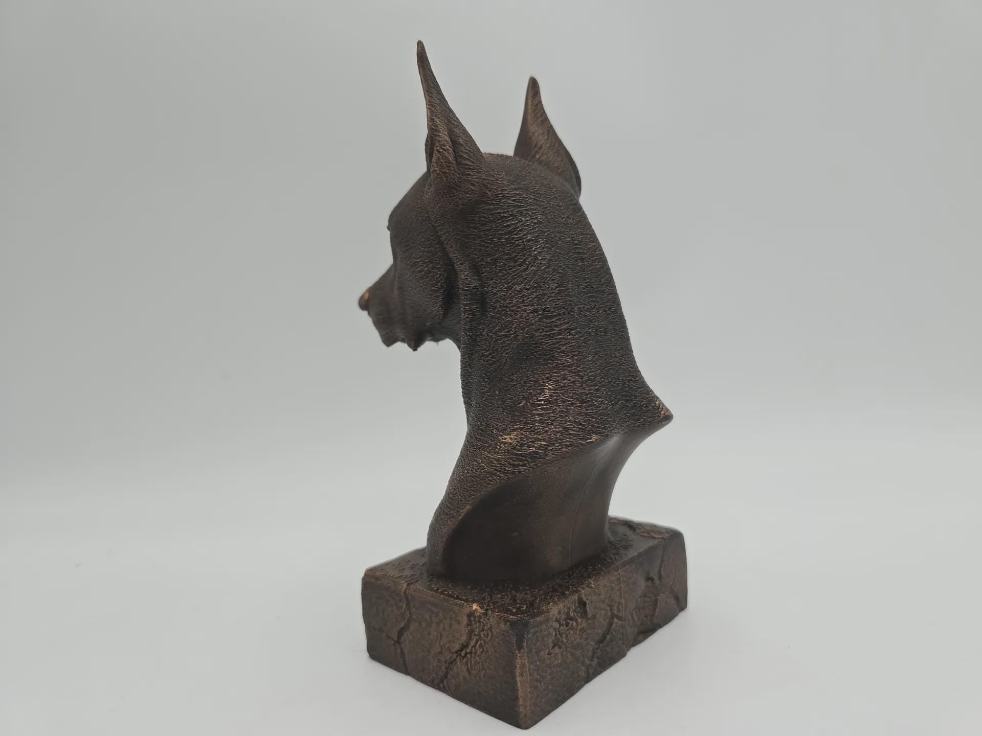 Büste einer Dobermann-Statue – handbemaltes Wohndekor, Hundeliebhaber, Geschenk für ihn oder sie, Ornament