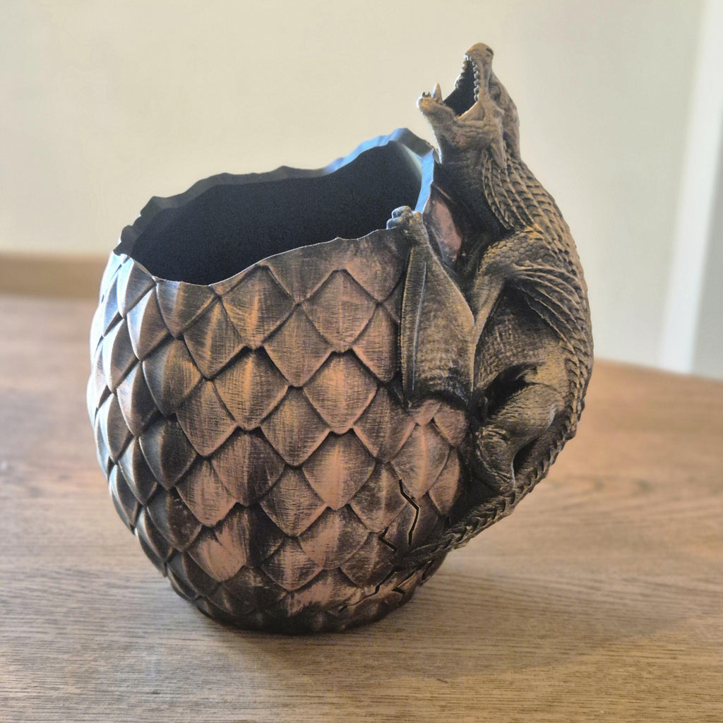 Dragon on dragon egg plant vase
