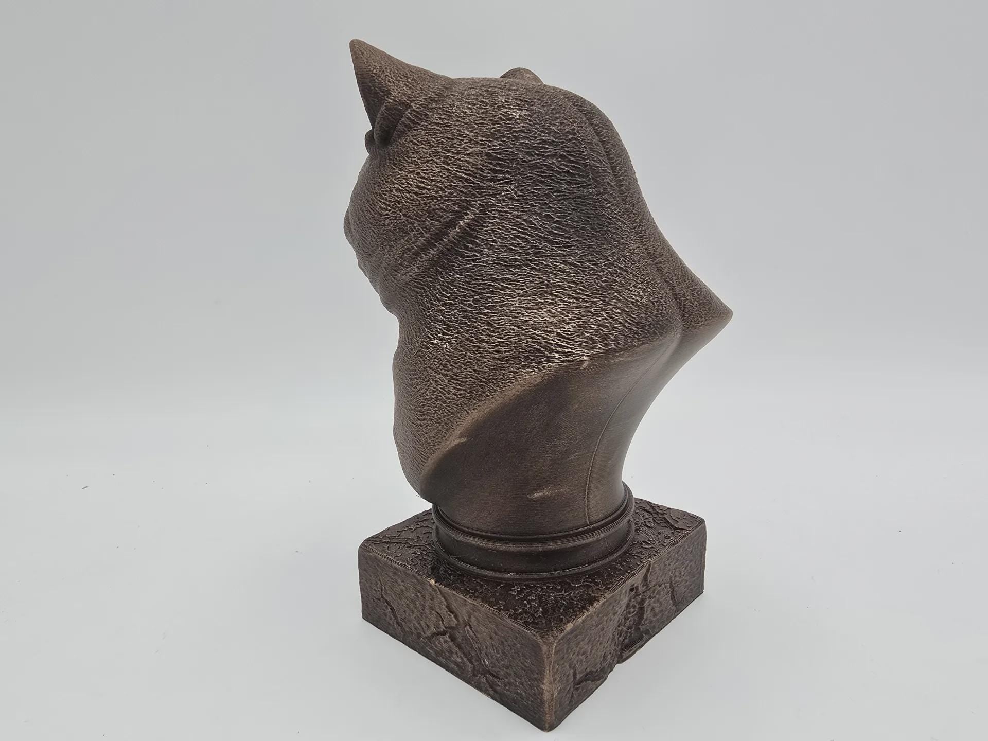 Büste einer Britisch Kurzhaar Katze Statue - Wohndeko Katzenliebhaber handbemalt Ornament