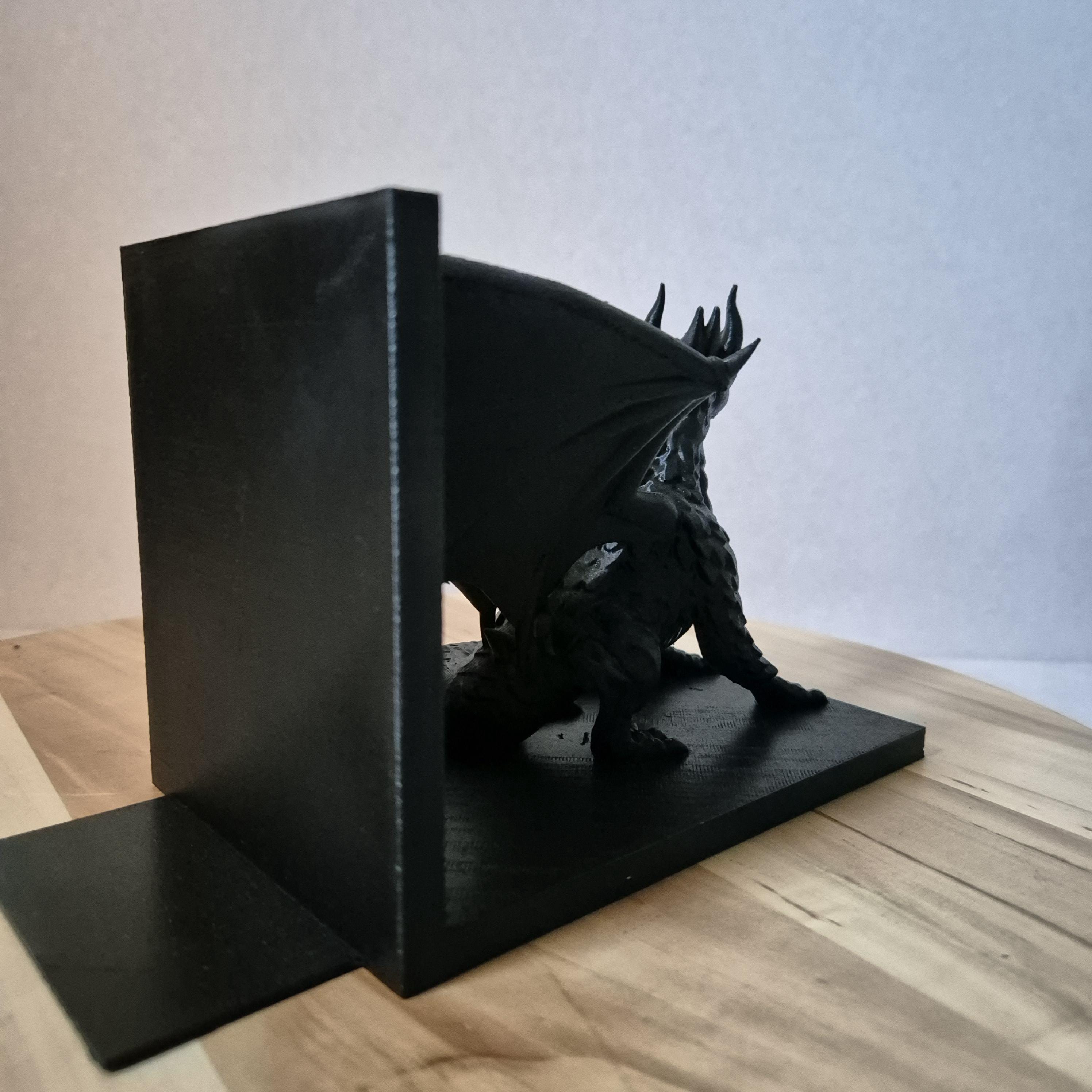 Mystische Drachen-Buchstütze – 20 x 12 x 12 cm – Einzigartiges und funktionales Dekor