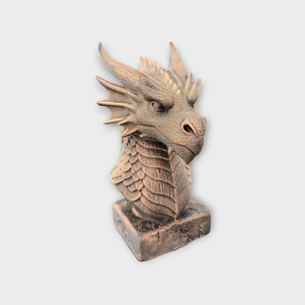 Büste einer Drachenstatue - Wohndeko Fantasy Liebhaber Geschenk ihm ihr handbemaltes Ornament