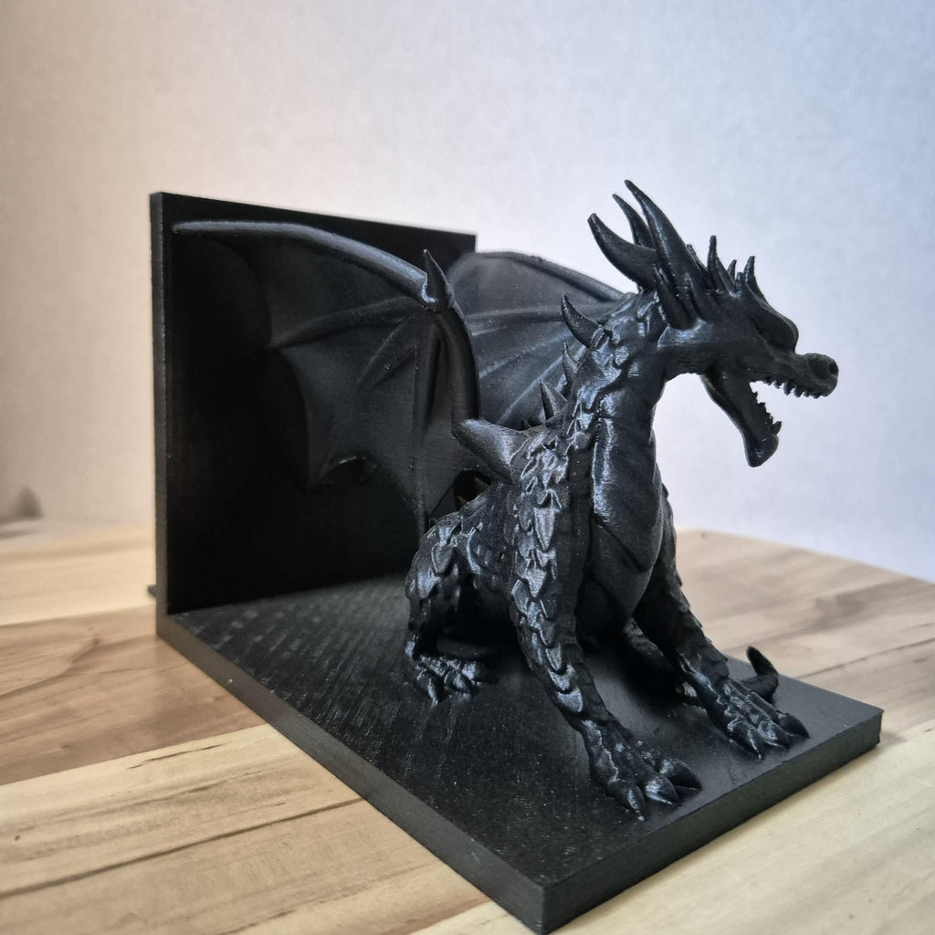 Mystische Drachen-Buchstütze – 20 x 12 x 12 cm – Einzigartiges und funktionales Dekor