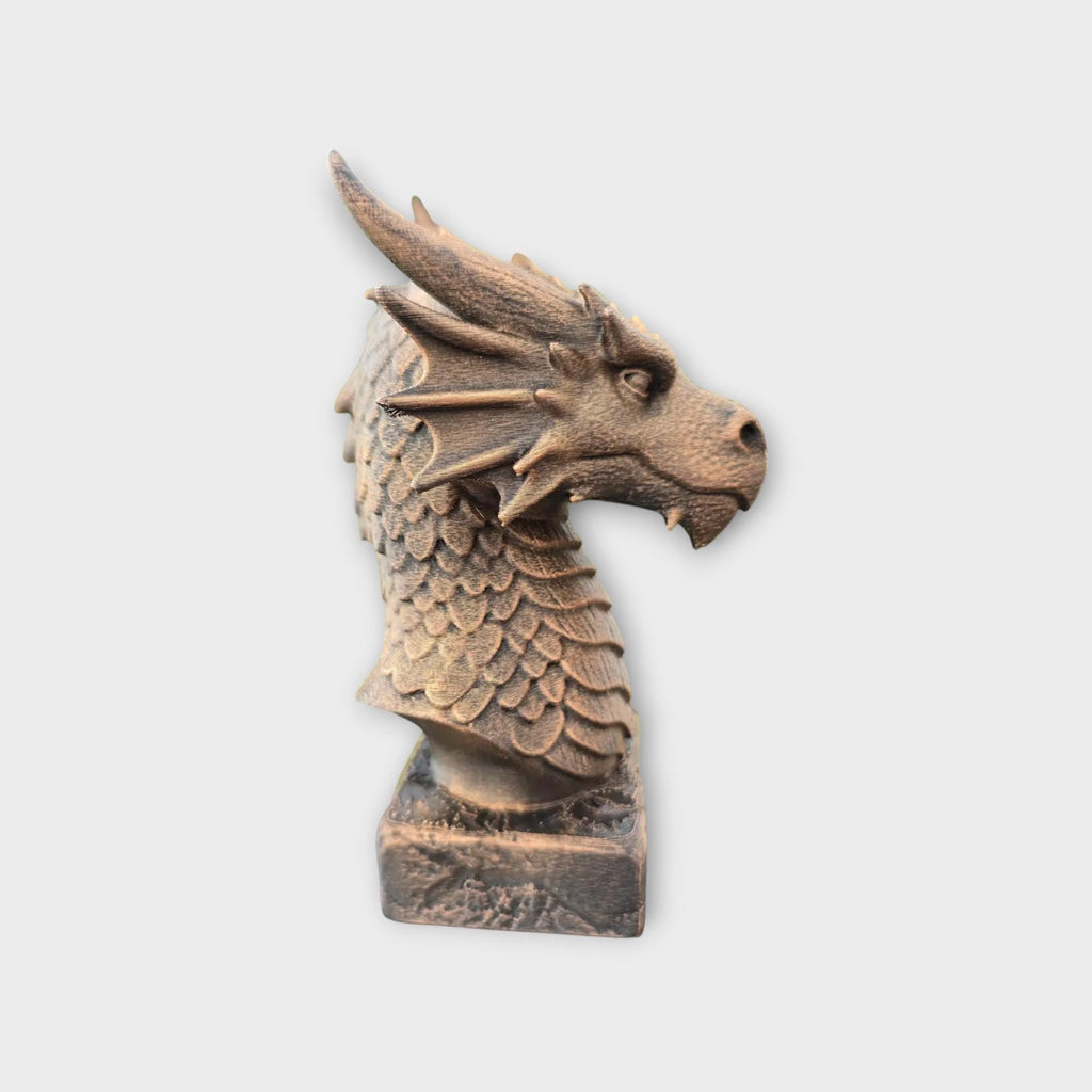 Büste einer Drachenstatue - Wohndeko Fantasy Liebhaber Geschenk ihm ihr handbemaltes Ornament