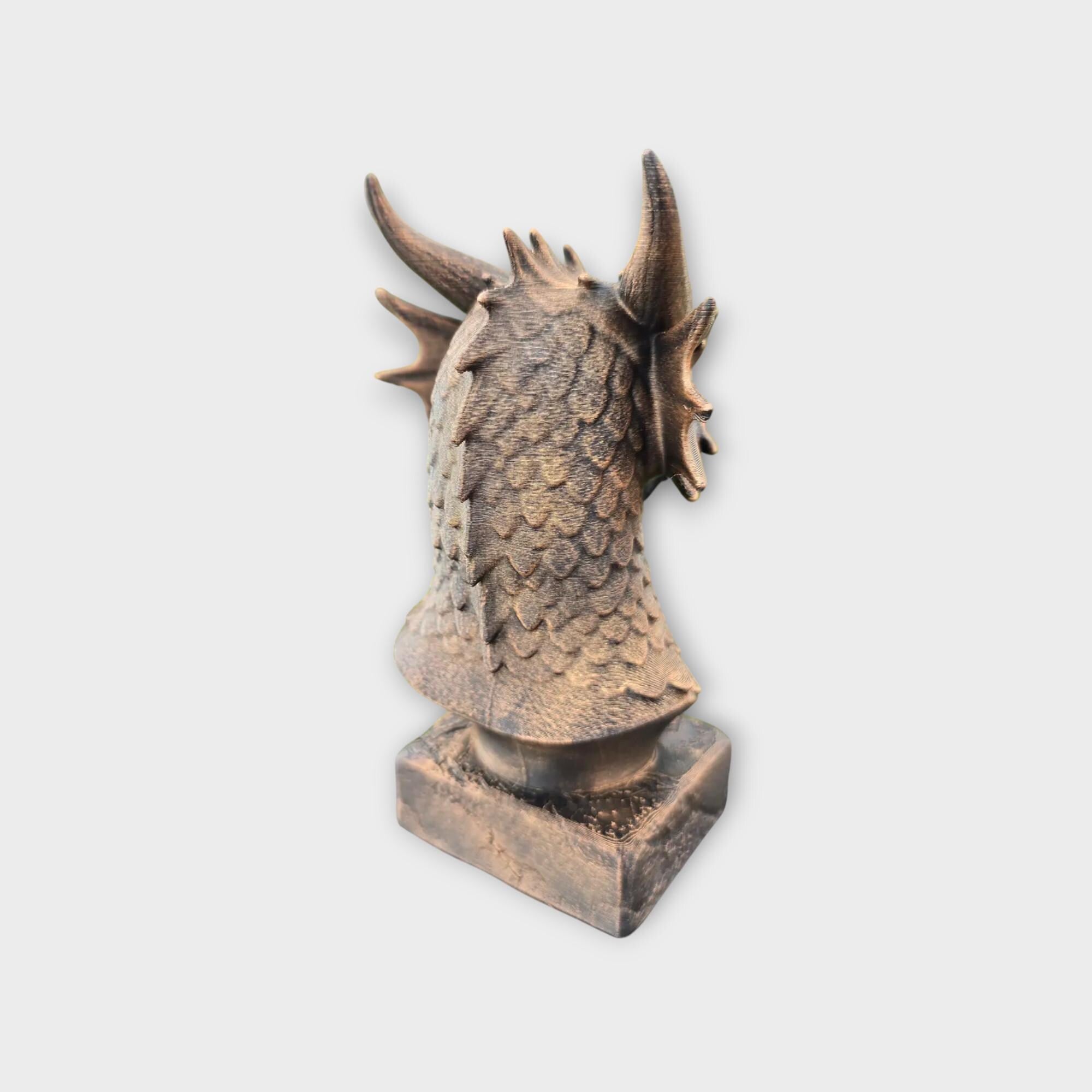Büste einer Drachenstatue - Wohndeko Fantasy Liebhaber Geschenk ihm ihr handbemaltes Ornament